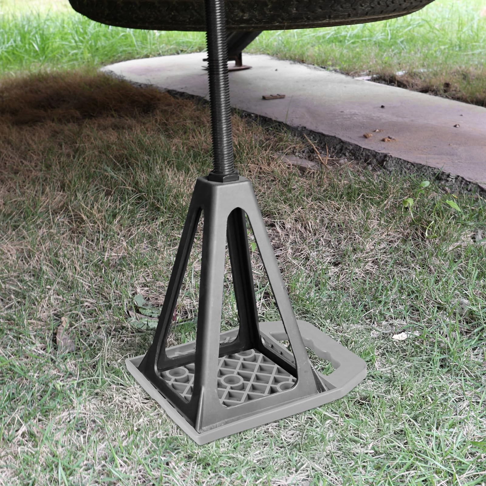 Set di 4 piastre di supporto per roulotte 23x17x2cm impilabili con maniglia stabilizzatrici