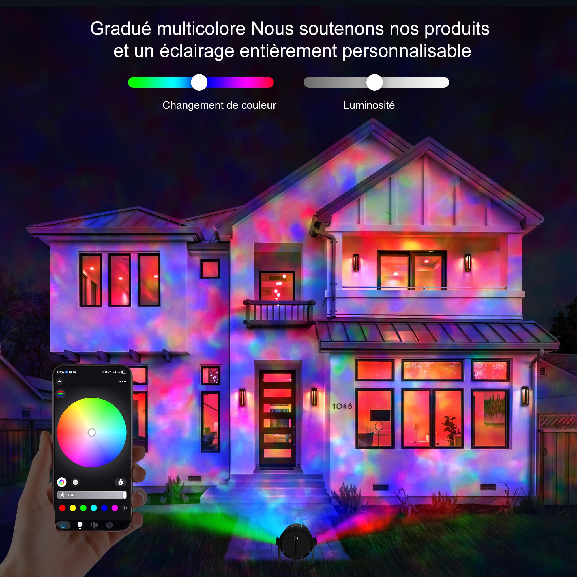 Smart-WLAN Wasserwellen-Projektorlampe, 16M Farben