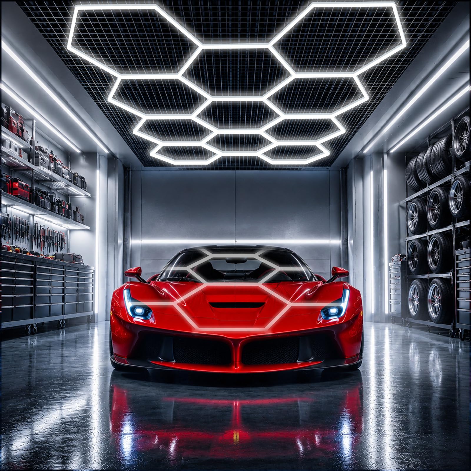 LZHOME Hexagon LED Garage Light Fixture