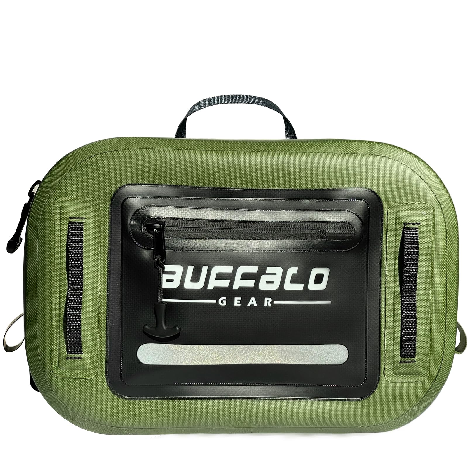 Buffalo Gear Wasserdichte Angelgürteltasche, 8,9 l, mit luftdichtem Reißverschluss, für Fliegenfischen, Kajak, Camping, Outdoor-Sport, Grün