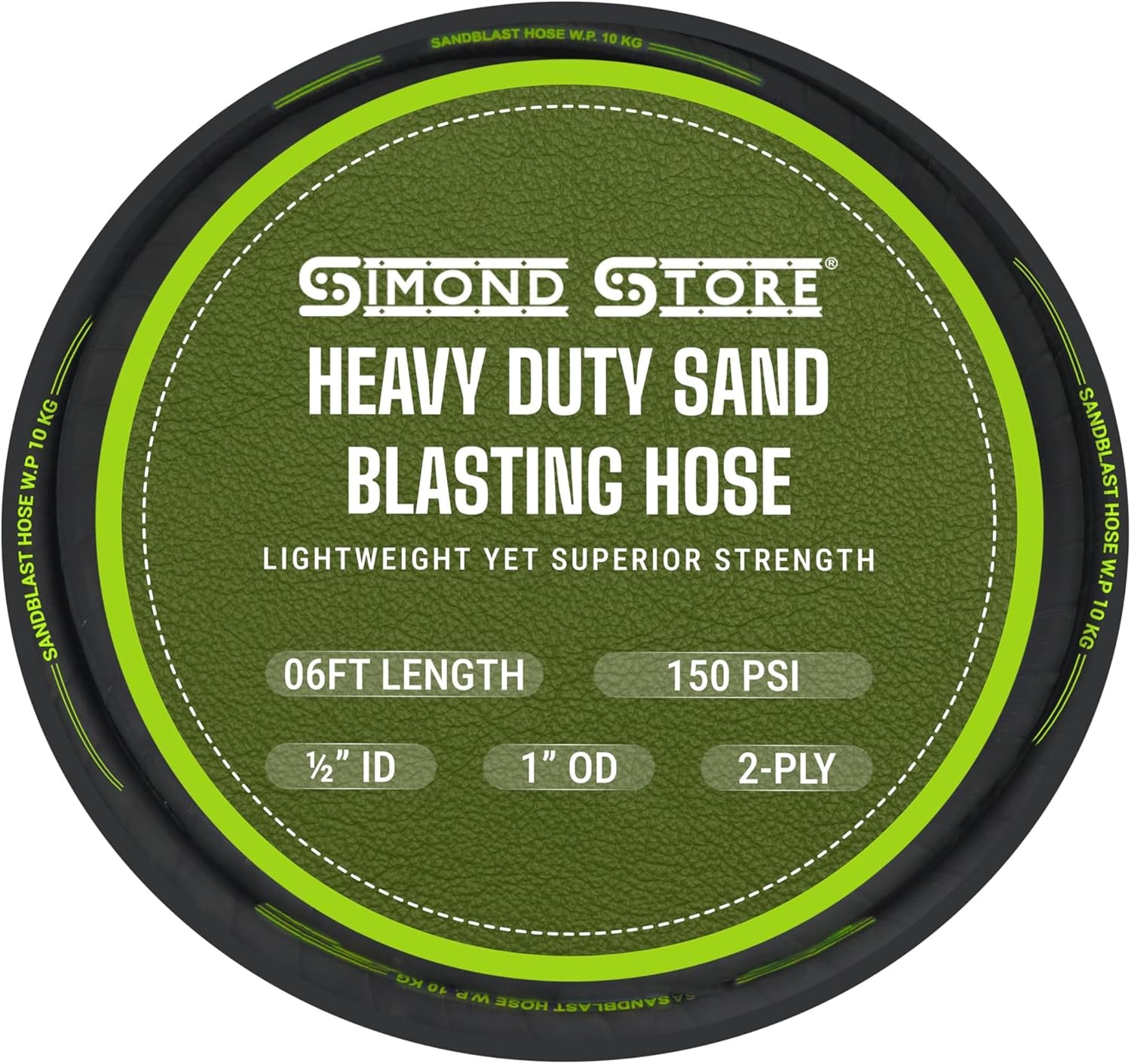 SIMOND STORE - Abrasive Sandblast Hose 1" OD 1/2" ID, Blasthose 6 Feet Long Sandblasting Hose
