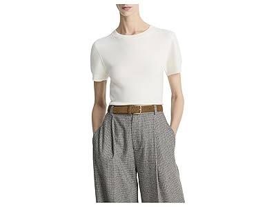 Vince Wool Cashmere Blend Short Sleeve Sweater Women