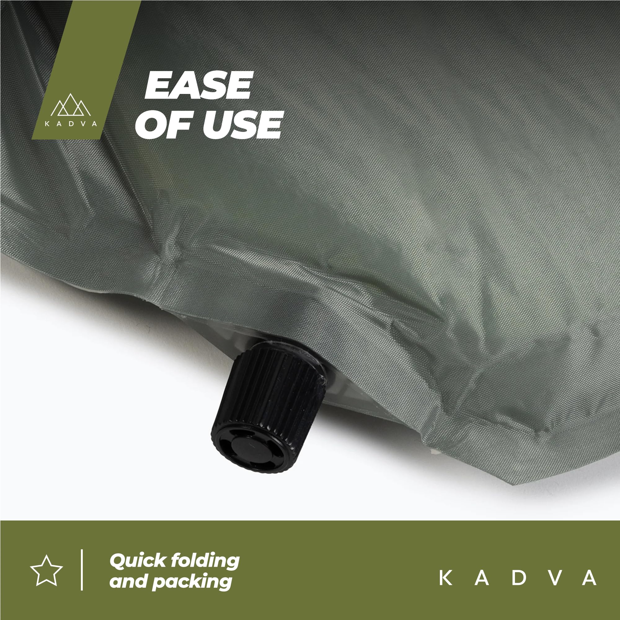 KADVA Colchoneta Autoinflable Aero Cómoda Ligera y Duradera Colchoneta Ideal para Acampadas y Senderismo Capa Exterior 100% Poliéster Capa Interior 100% Poliuretano 182x52 cm Color Plata|Negro