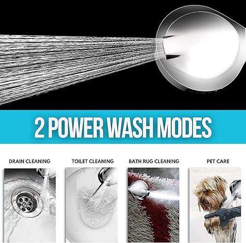 Miniatura 5 de CLEAN STREAM - Cabezal de ducha filtrado de mano, alta presión con 10 modos de pulverización y filtro integrado de 15 etapas, con manguera de 60