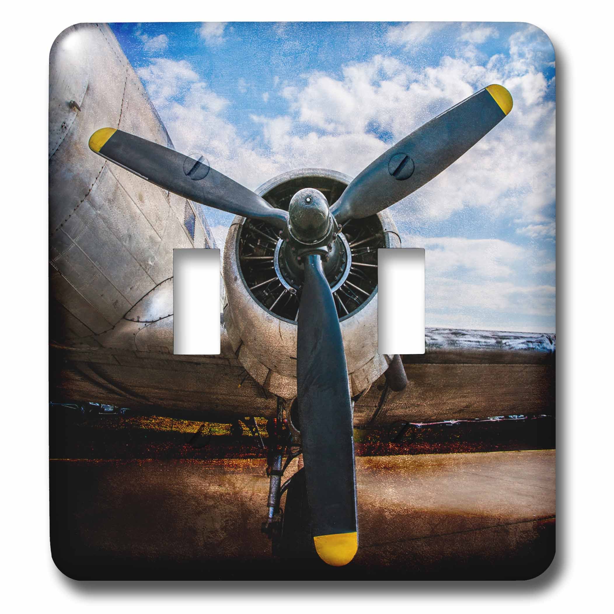Hélice de grand avion vintage interrupteur décoratif 3dRose, cadeau pour pilote et fan