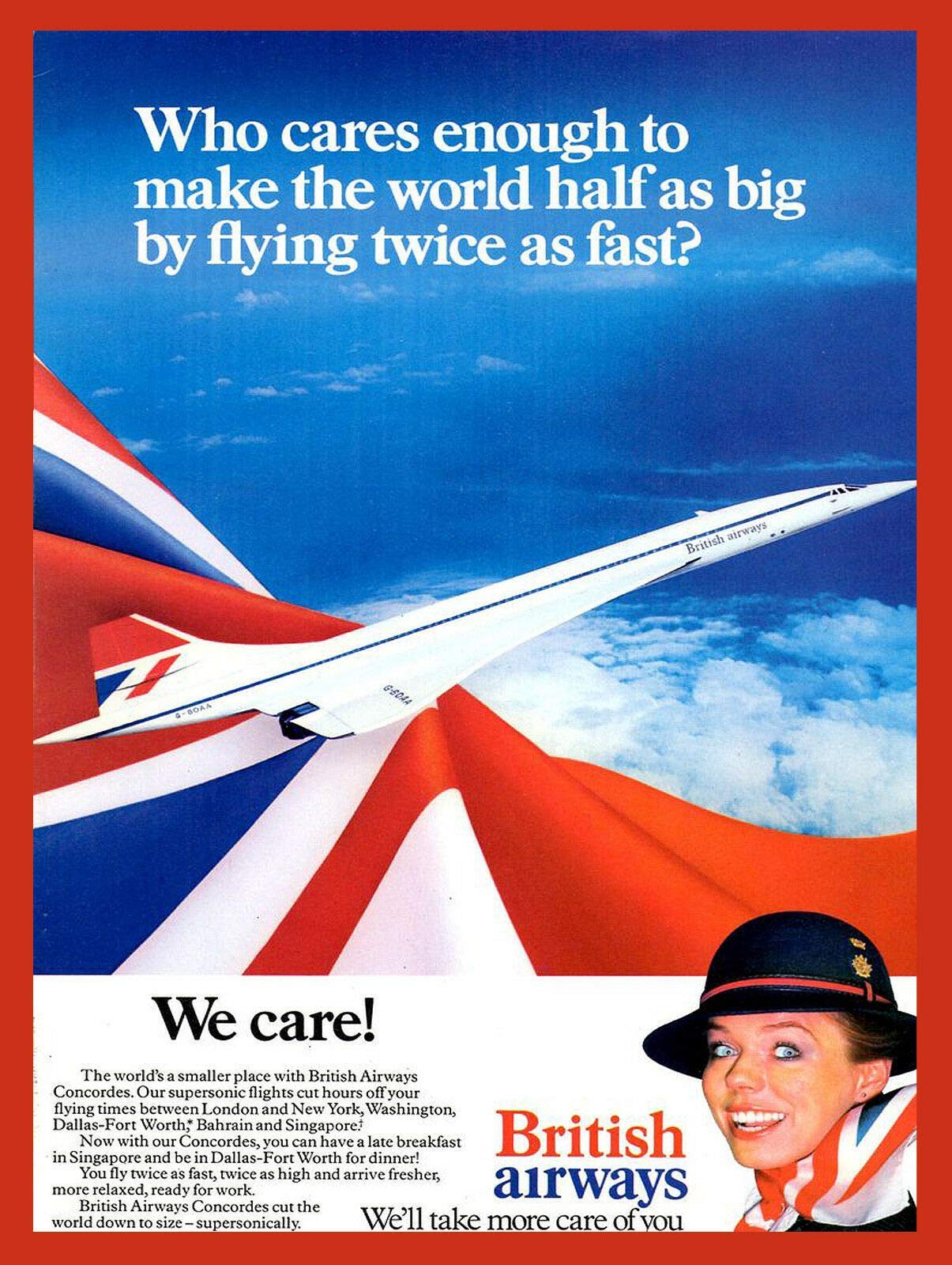 rayprint Concorde British Airways 8x12 Inch Garage Wall Decor Metal Tin Sign Suitable Plaque For Cafes Restaurants Hotels Bar Farmhouses Garden