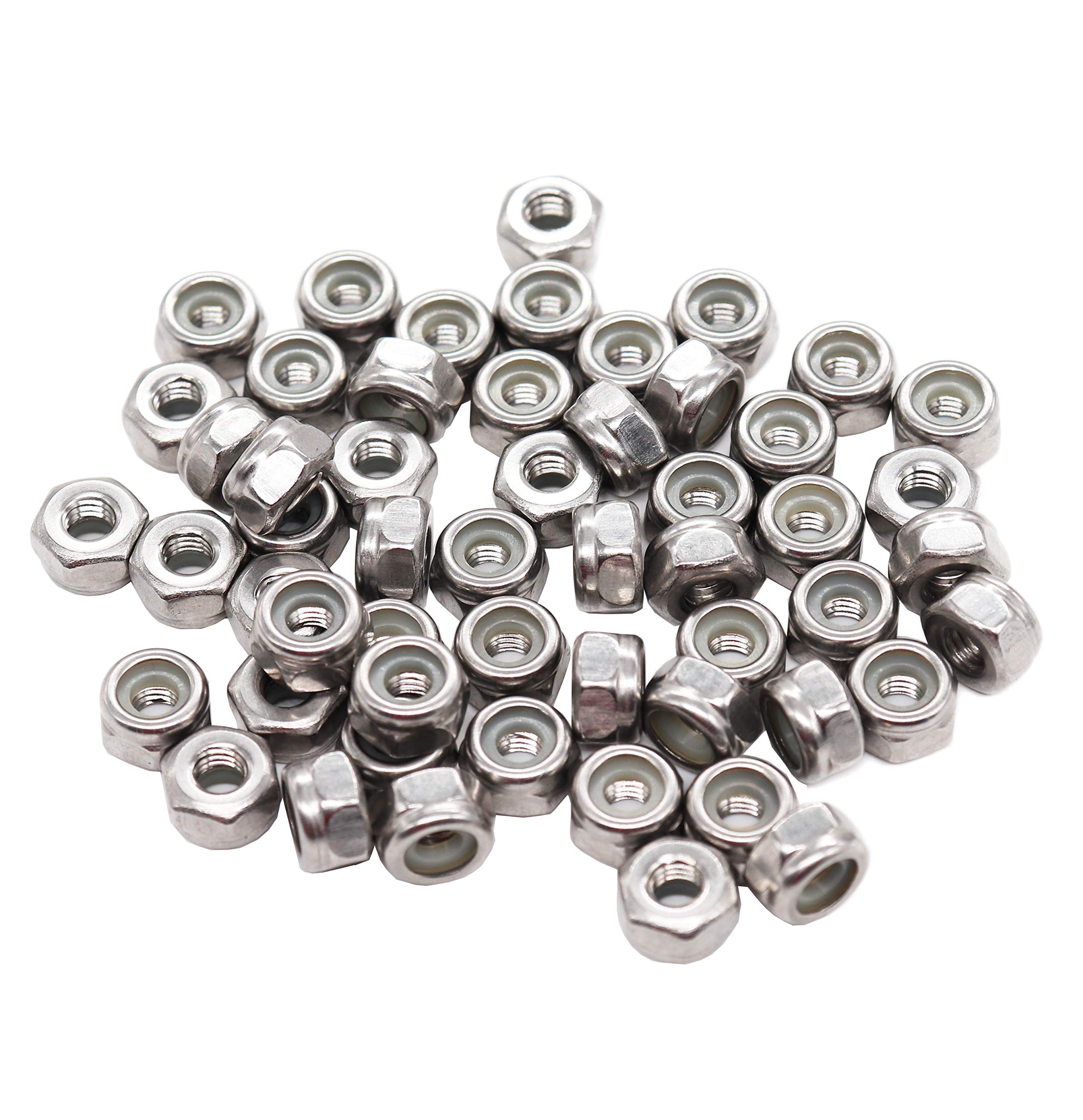Stainless Steel Lock Nuts - 50 Pack 1/4-20 -15