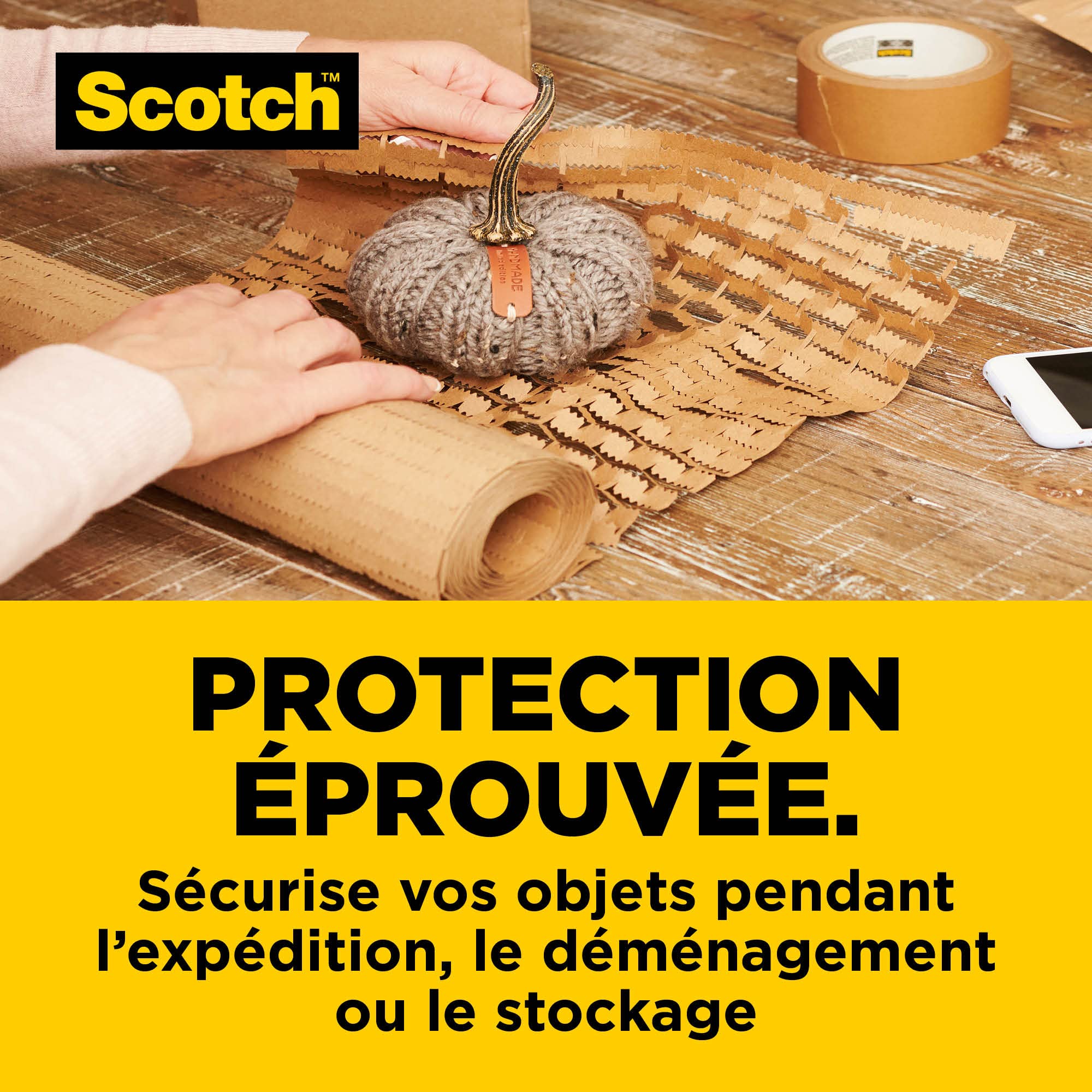 Scotch Cushion Lock Schutzverpackung - 1 Rolle, 30,4 cm x 9,14 m - Nachhaltige Papierpolster für den Versand und Transport, keine Schere oder Klebeband erforderlich, Alternative zu Luftpolsterfolie