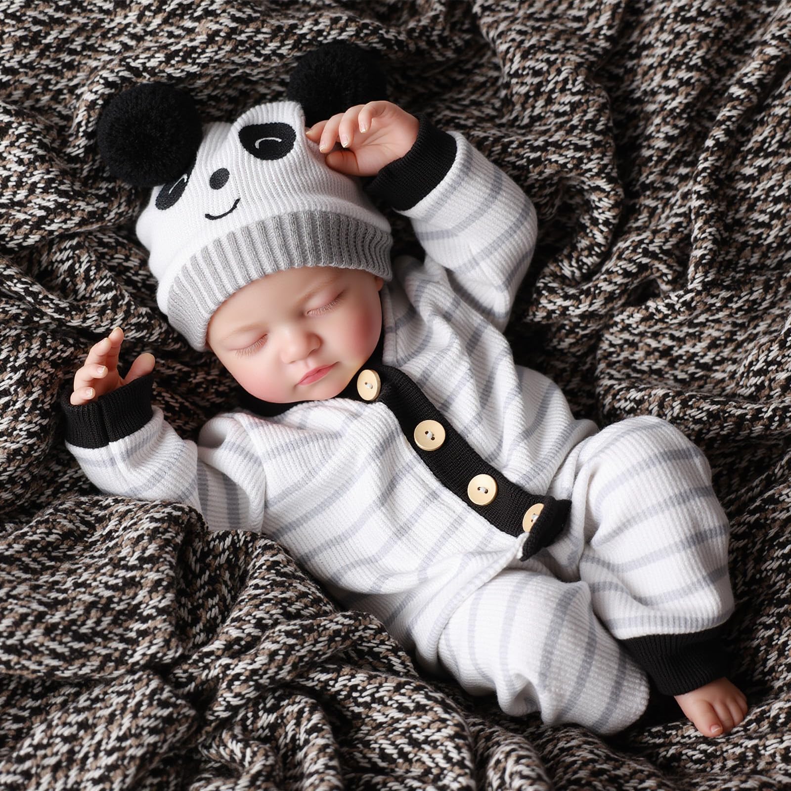 BABESIDE Realistische Reborn-Babypuppe Junge – 17 Zoll Lebensechte Reborn Puppe mit Weichem Stoffkörper, Neugeborener mit Niedlichem Outfit und Zubehör, Geschenk für Kinder ab 3 Jahren
