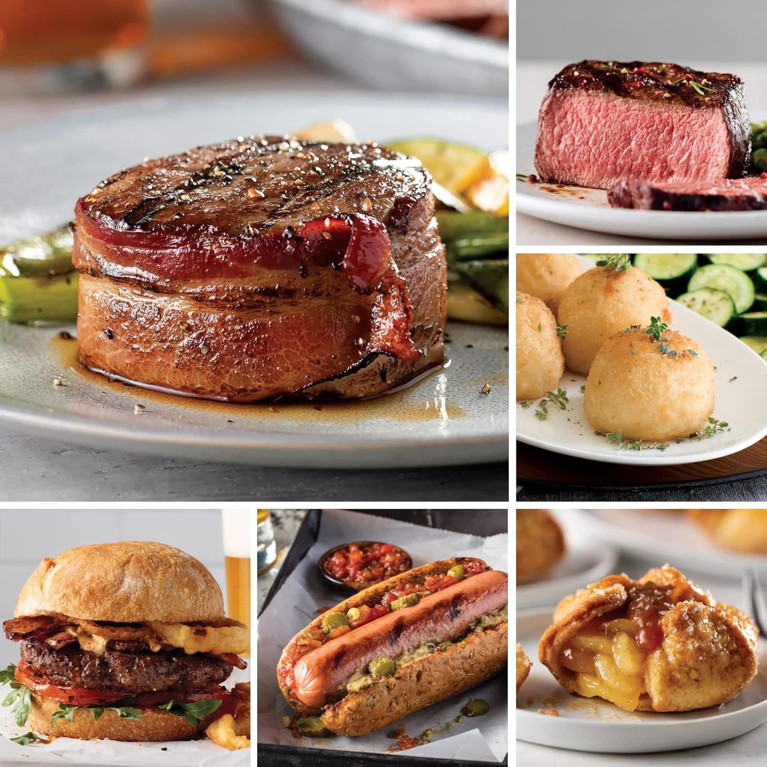 Omaha Steaks Deluxe Gift Package (2x Bacon-Wrapped Filet Mignons, 2x Butcher’s Cut Top Sirloins, 4x Omaha Steaks Burgers, 4x Gourmet Jumbo Franks, 4x Potatoes au Gratin, 4x Caramel Apple Tartlets, 1 jar Omaha Steaks Seasoning)