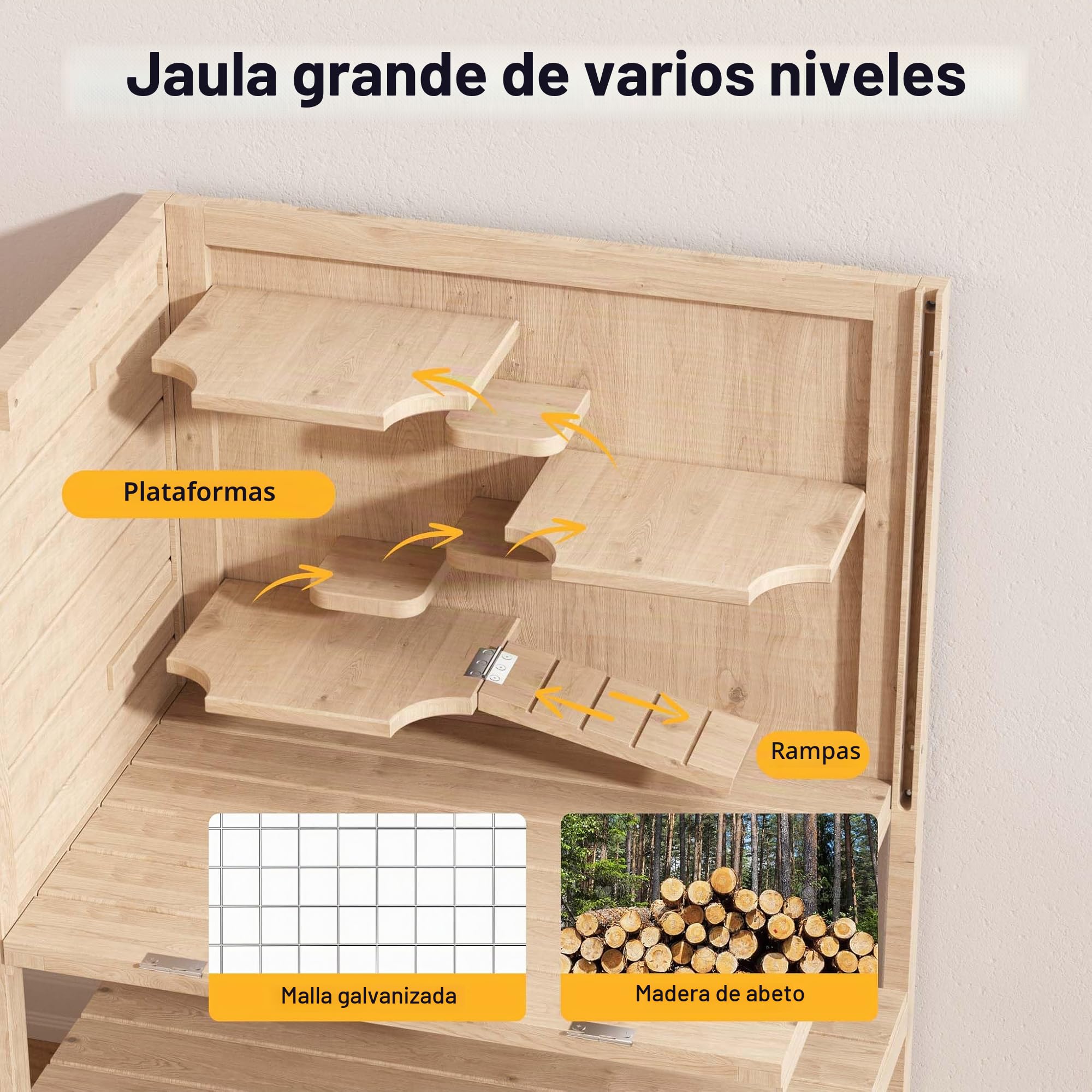 Jaula Caseta Madera hámster roedores Animales pequeños ratón Tipo casa con Cierre abatible