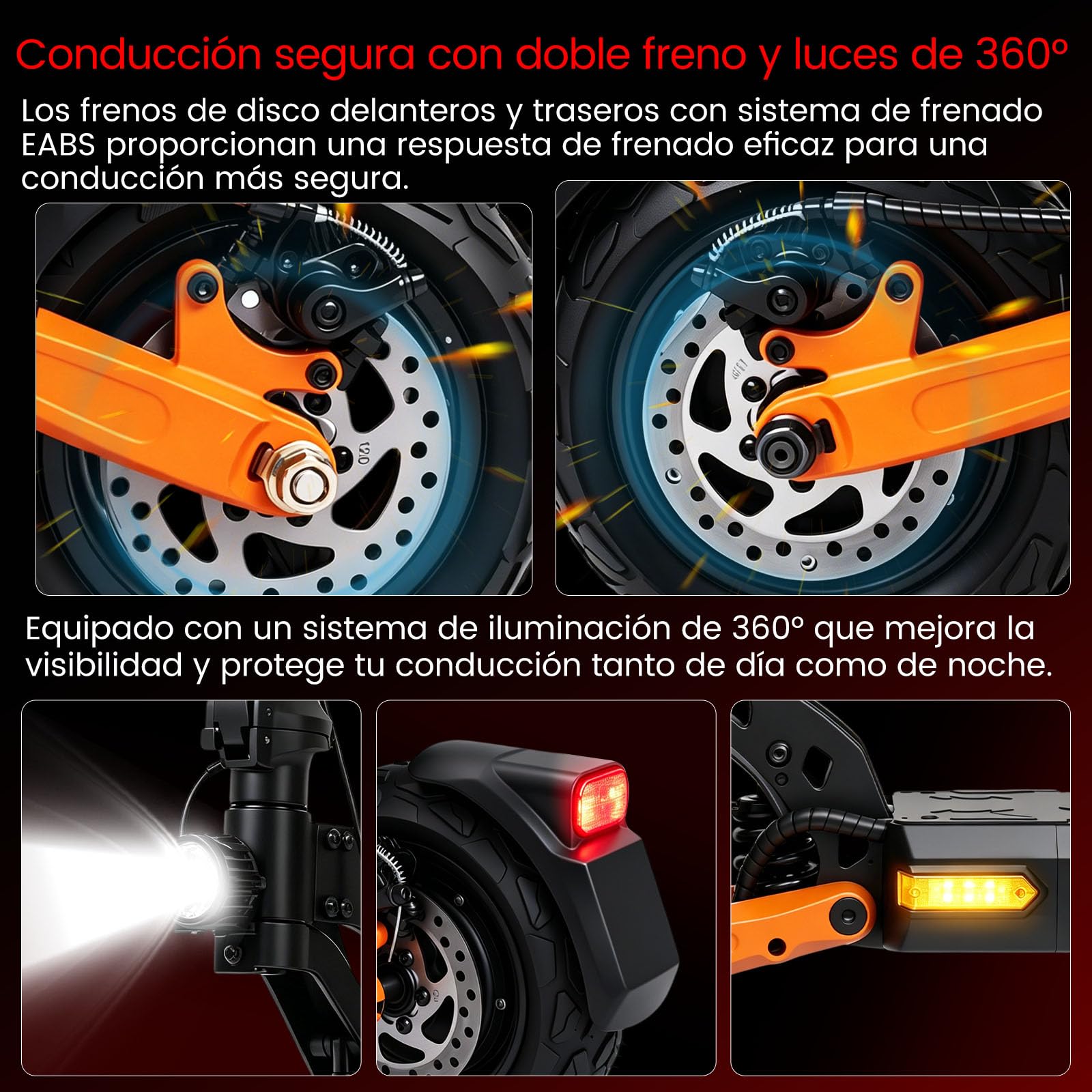 Patinete Eléctrico Adultos Homologado DGT 68km Autonomía Patin Electrico | Patinete eléctrico todoterreno Batería 48V 15.6Ah, Doble Freno, 9" Tubeless ,Sistema de Doble suspensión IP54,Carga 120KG