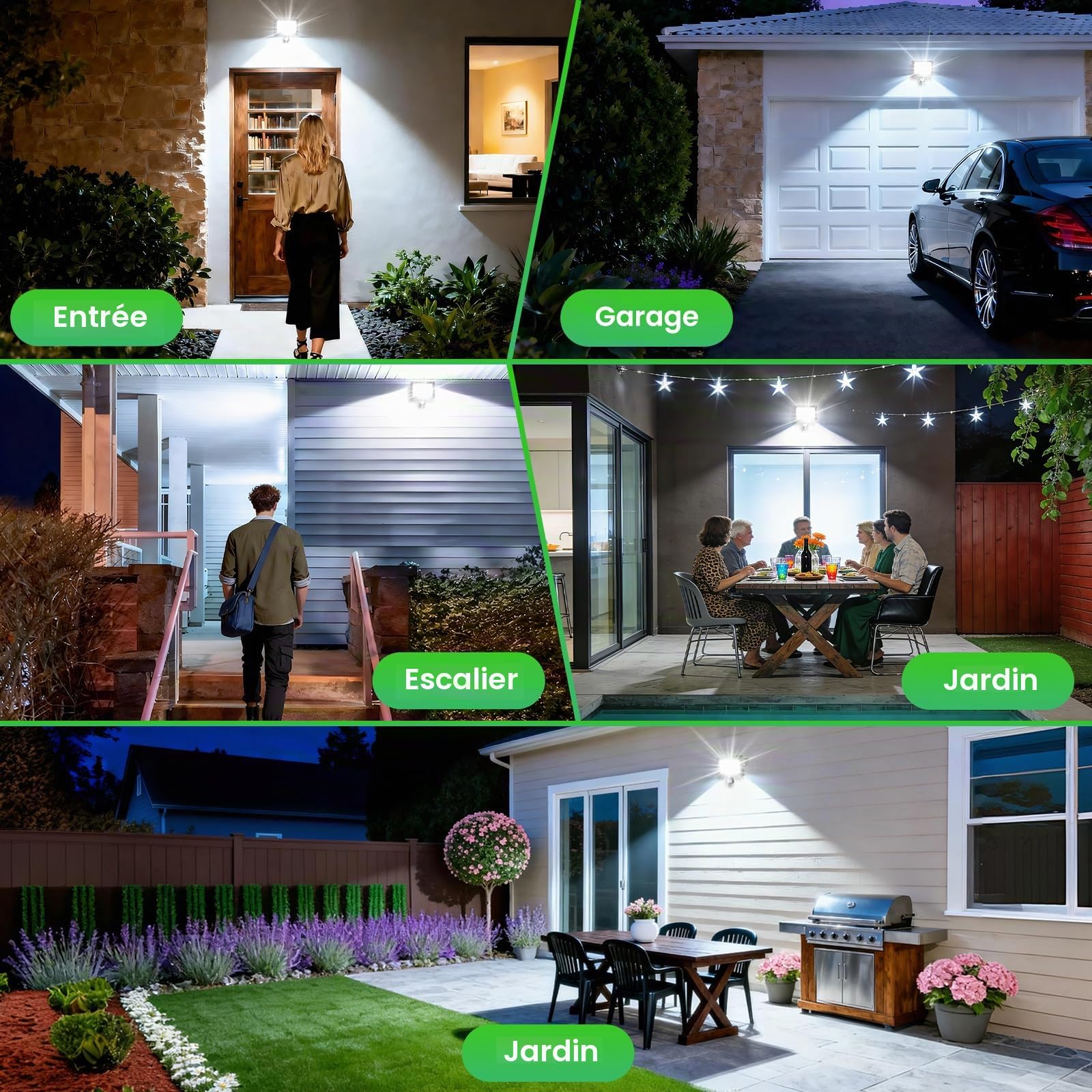 CLY Projecteur Extérieur LED avec Détecteur de Mouvement 35W, 3000LM Spot LED Extérieur Blanc Froid Éclairage Exterieur avec Detecteur 6500K Lampe LED Détecteur de Mouvement IP66 pour Garage, Jardin