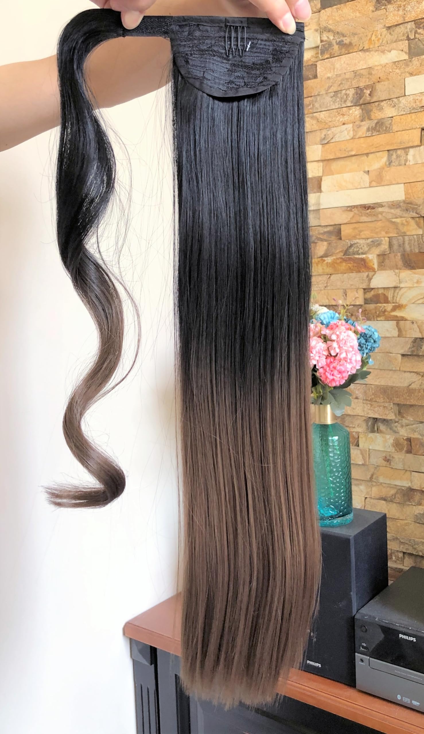 Extension De Cheveux Synthétique Cobrizo Meche Doren – Postiche Toupet Ondulé Moyen, Bonnet Petit