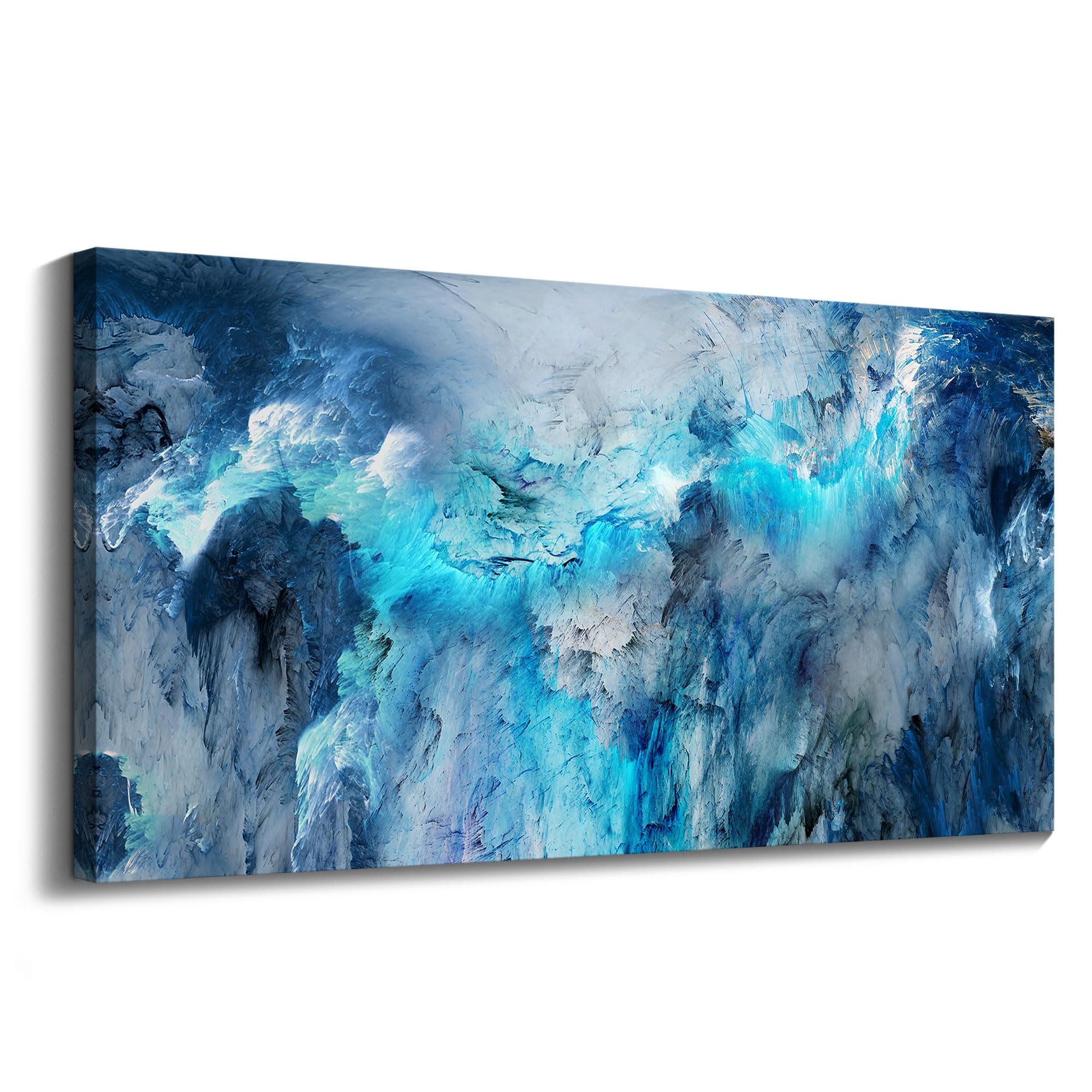 Mofutinpo Abstract Canvas Wall Art | Modern Contemporary Painting for Living Room, Bedroom, and Office | Large Blue Abstract Artwork | Ready-to-Hang Home Decorations | 29x58 Inches
