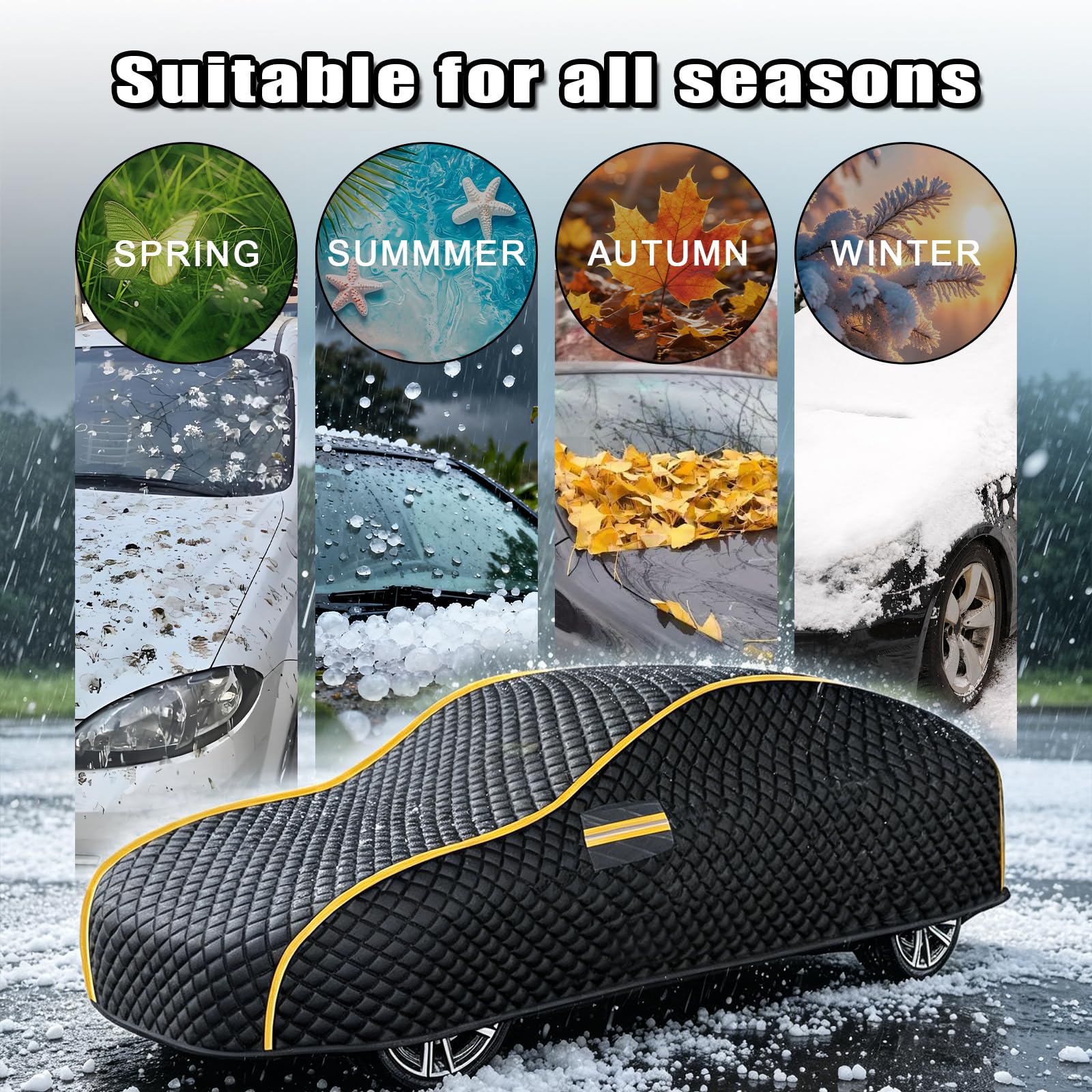 Anti-Grêle Bâche Voiture Extérieur pour Peugeot RCZ (2010-2015), Housse Protection Voiture Anti-grêle Impermeable Contre Pluie Neige Soleil Anti UV Poussièr Couverture Complète fqe9