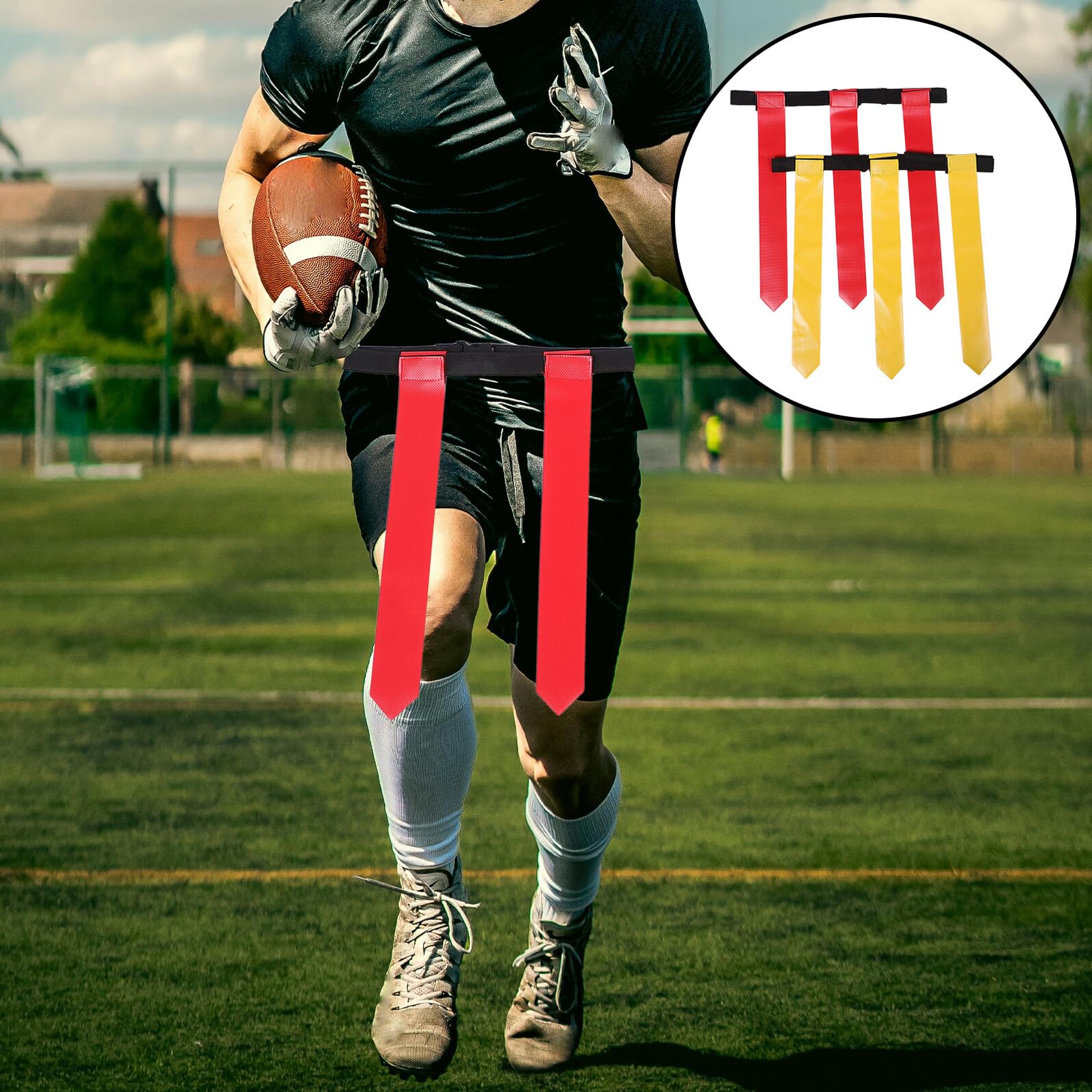 Hohopeti 14 Pièces D'Équipement De Football Flag Football Rugby Accessoires De Rugby Pour Enfants Ceinture Ceinture D'Entraînement Équipement De Jeu