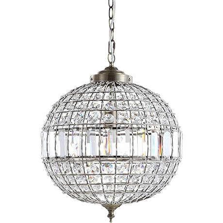 JONATHAN Y JYL6110B Georgina Crystal/Metal LED Chandelier Pendant Glam Contemporary Transitional Dimmable...