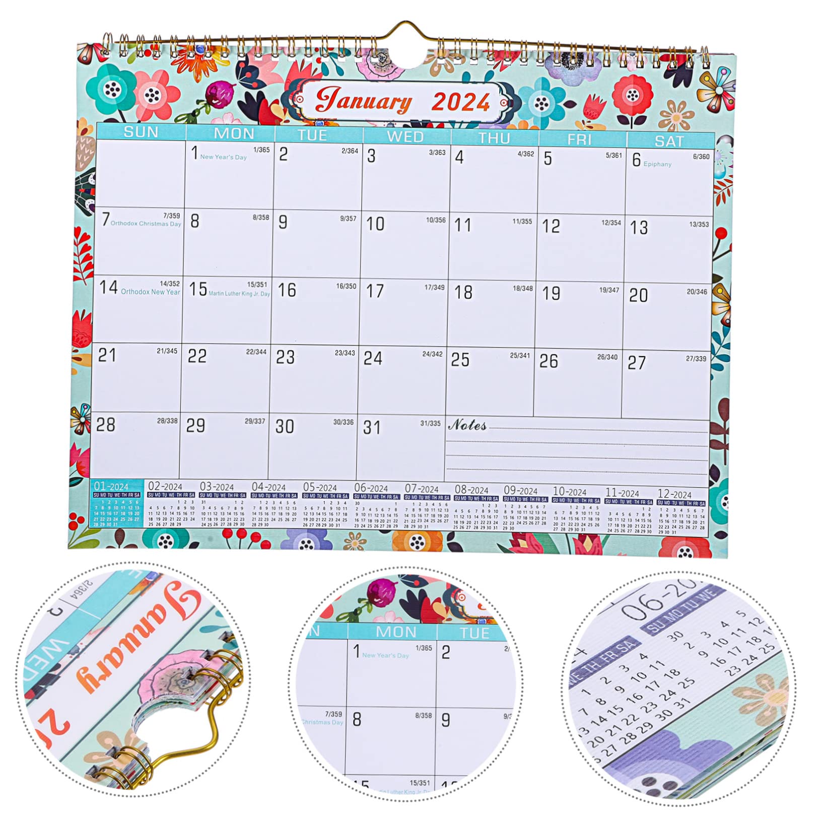 TEHAUX 2pezzi Calendario Mensile Da Parete Inglese Pianificatore Familiare Pratico Per Casa e Scuola Calendario Artistico e Leggero Organizzatore Di Eventi e Appuntamenti