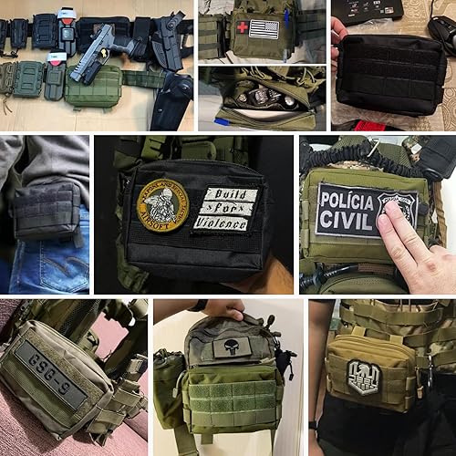 Vista 68 de TRIWONDER Bolsa de cigarrillos táctica Molle Pequeña Bolsa Militar Batería Cigarrillo Estuche EDC Utilidad Tarjetero Ranura Encendedor Mini Cigarro