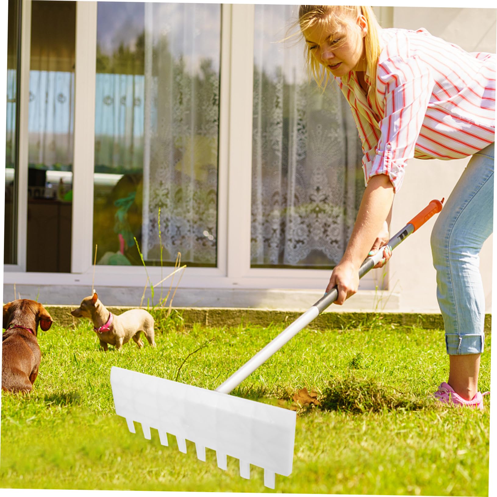 TOYANDONA Rastrillo De Jardín De Dientes De Plástico Resistente para Limpieza Césped Herramienta Agrícola para Jardinería y Mantenimiento De Espacios Exteriores