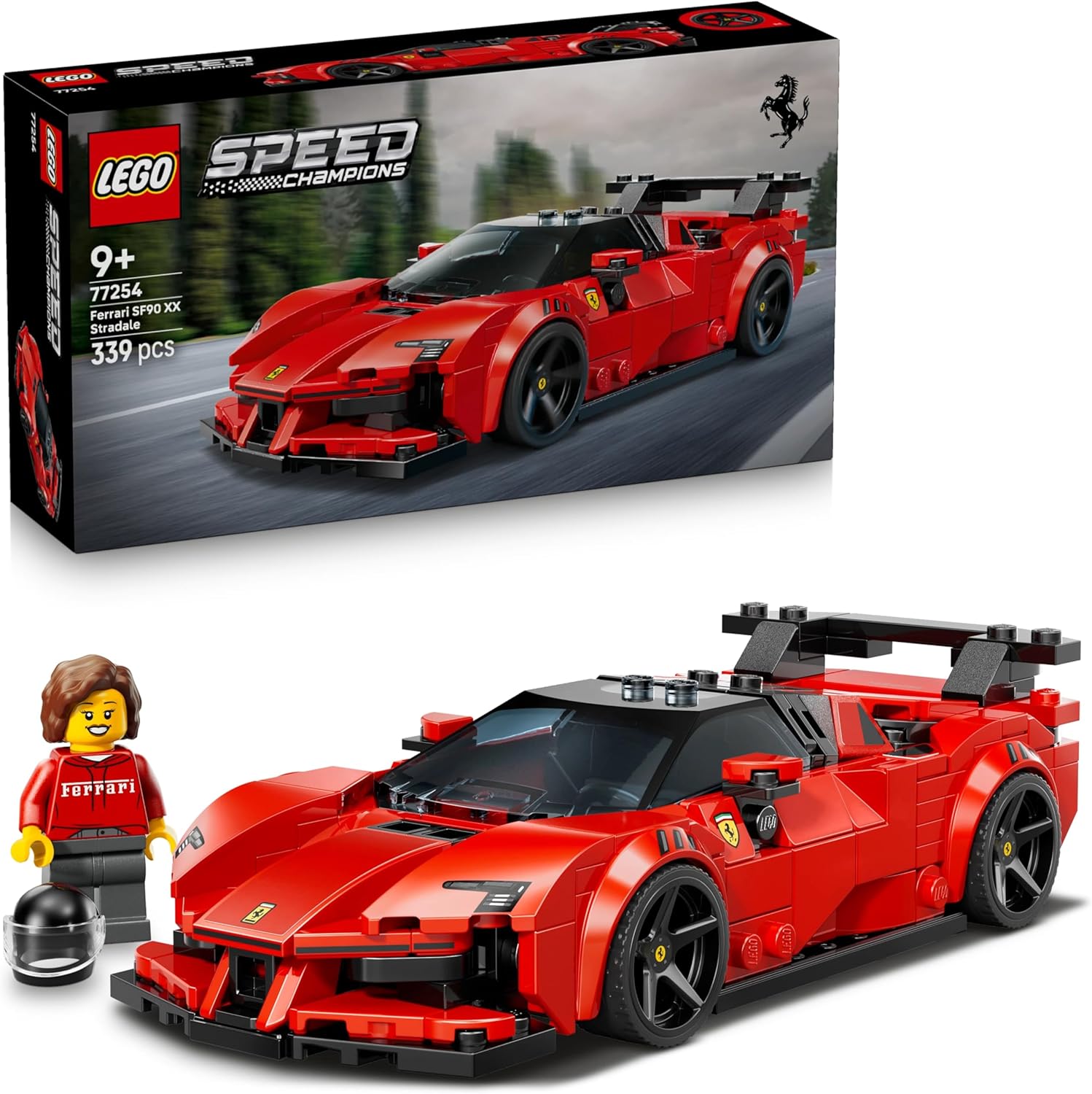 Lego 77254 Speed Champion Ferrari SF90 XX Stradale Sports Car Toy Birthday Present Blocks Boys Girls Children 9 Years Old 10 Years Old 11 Years Old Elementary School Vehicle Mini Car Interior Stylish