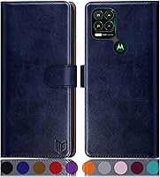 Vista 11 de SUANPOT Funda tipo cartera RFID para Motorola Moto G Stylus 5G, piel sintética, a prueba de golpes, con tarjetero (rojo vino)