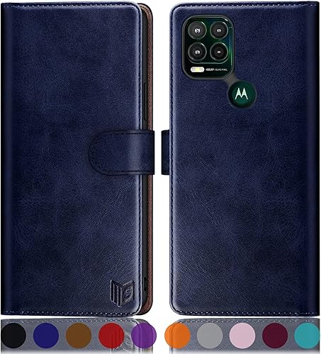 SUANPOT Funda con bloqueo RFID para Motorola Moto G Stylus 5G (no 2022) con funda tipo cartera con tarjetero y tarjetero de piel sintética a prueba