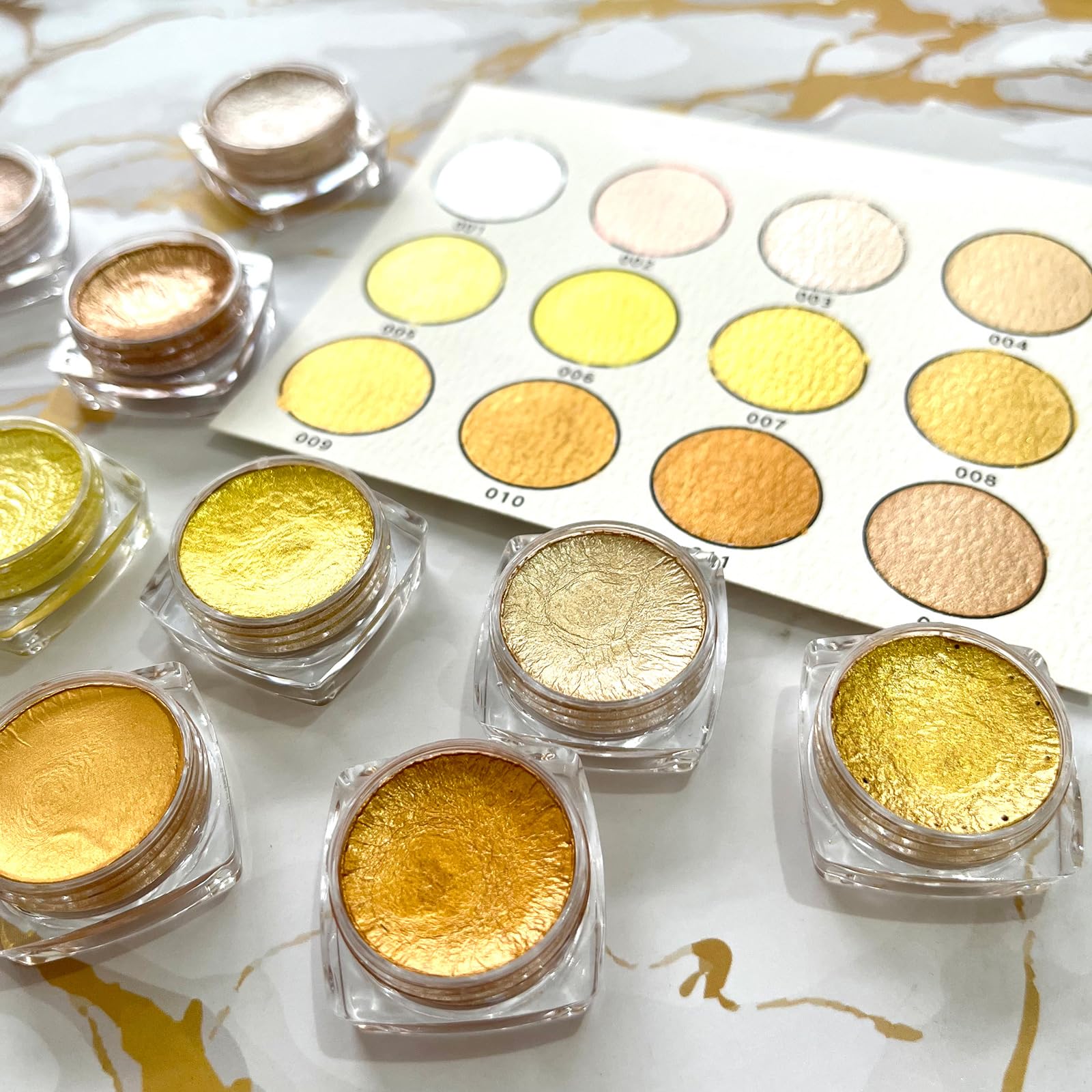 Peinture aquarelle professionnelle 12 couleurs à paillettes pour peinture sur papier, bois, pierre, aquarelle, nail art