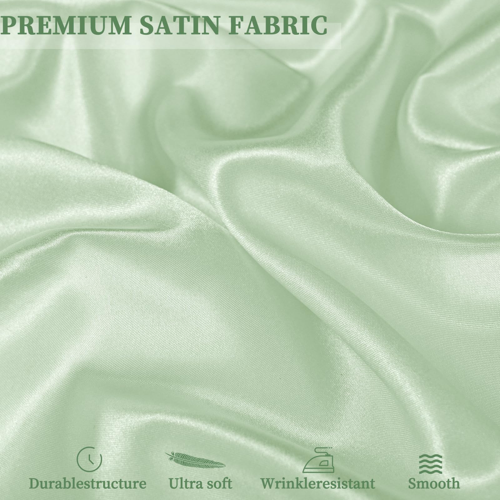 Lot de 60 serviettes de table carrées en satin douces et lavables pour mariage, banquet, restaurant, fête - 50,8 x 50,8 cm - Vert sauge