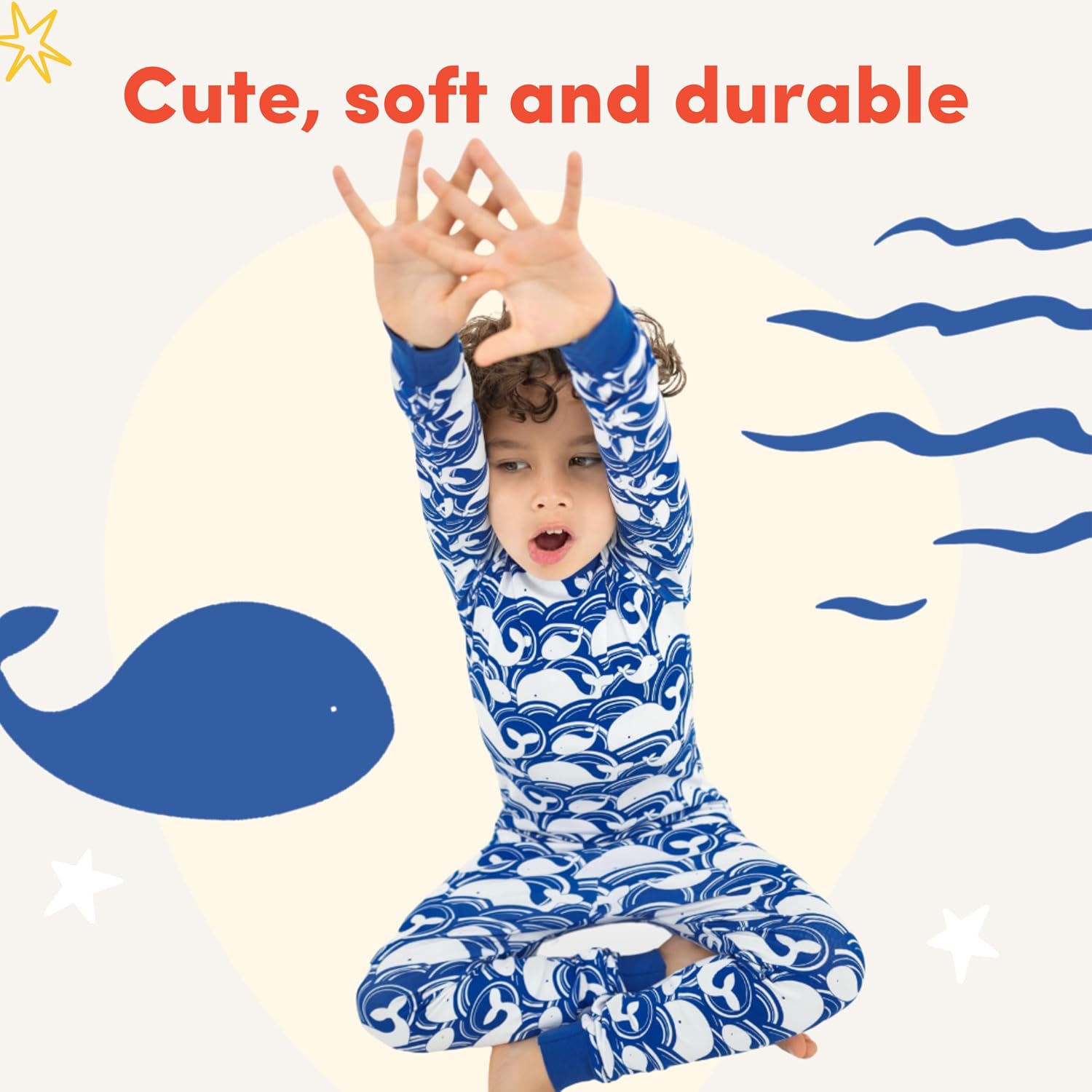 Kids Pajamas Soft Breathable Modal Cotton Sleepwear, Eco-Friendly Hypoallergenic 2-Piece PJs 2T-8 Boys Girls