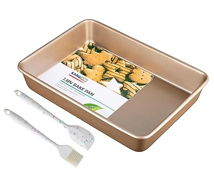 KANGXW Heavy-Duty Carbon Steel Pans, 9x13in Rectangle Pot, Safe and Healthy, Thickened and Durable, Non-stick Bakeware, Cake Cookie Mold, Baking Pan for Oven (9x13in Rectangle)