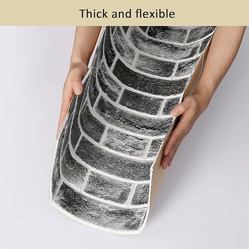 Miniatura 6 de Paneles de pared 3D de espuma para despegar y pegar, piedra sintética y ladrillo, 10 piezas de 52.5 pies cuadrados, perfectos para oficinas,