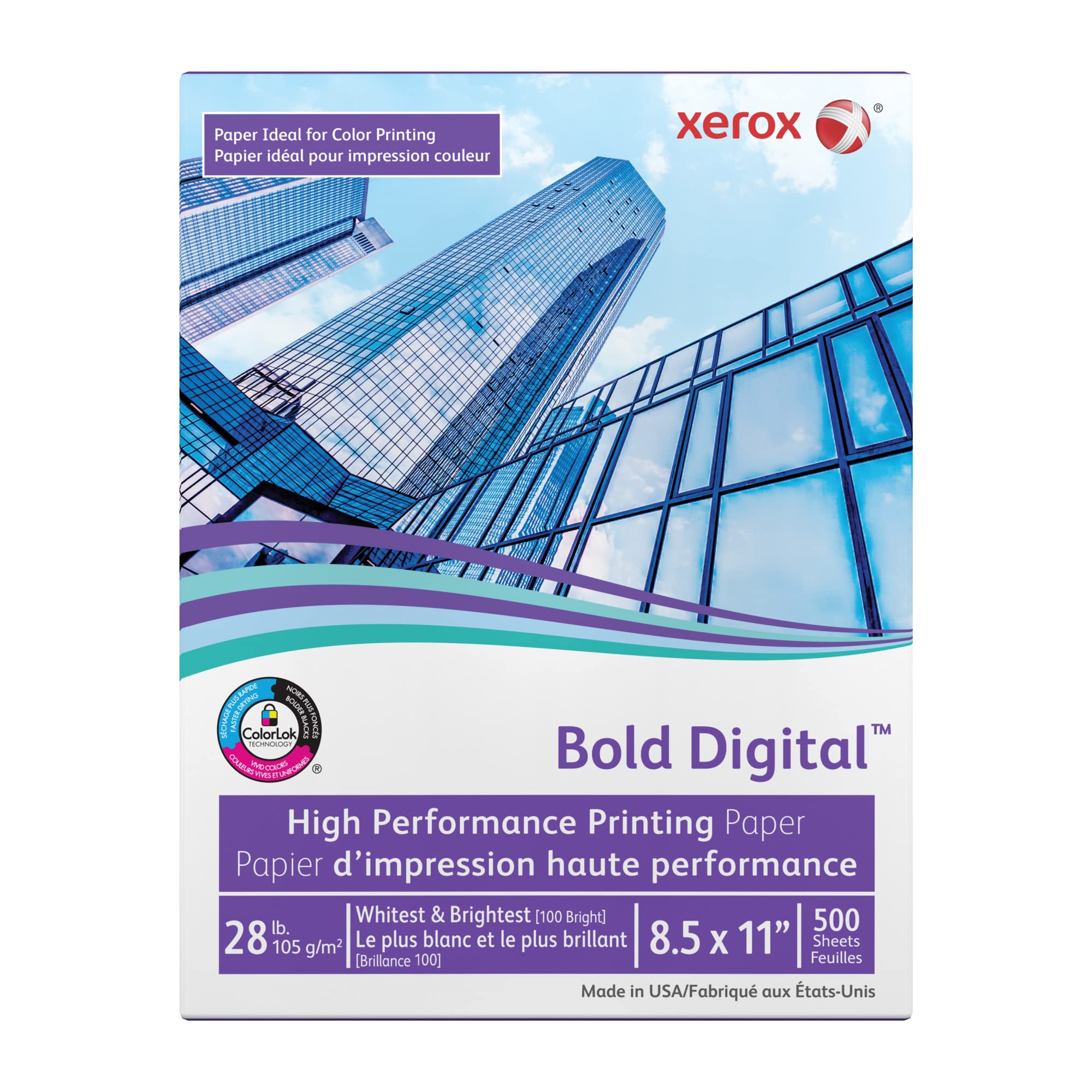 Xerox Digital Color Xpressions Elite Paper, 28 lb. 8.5 x 11 Inches, Blue/White, 500 Sheets (3R11760)