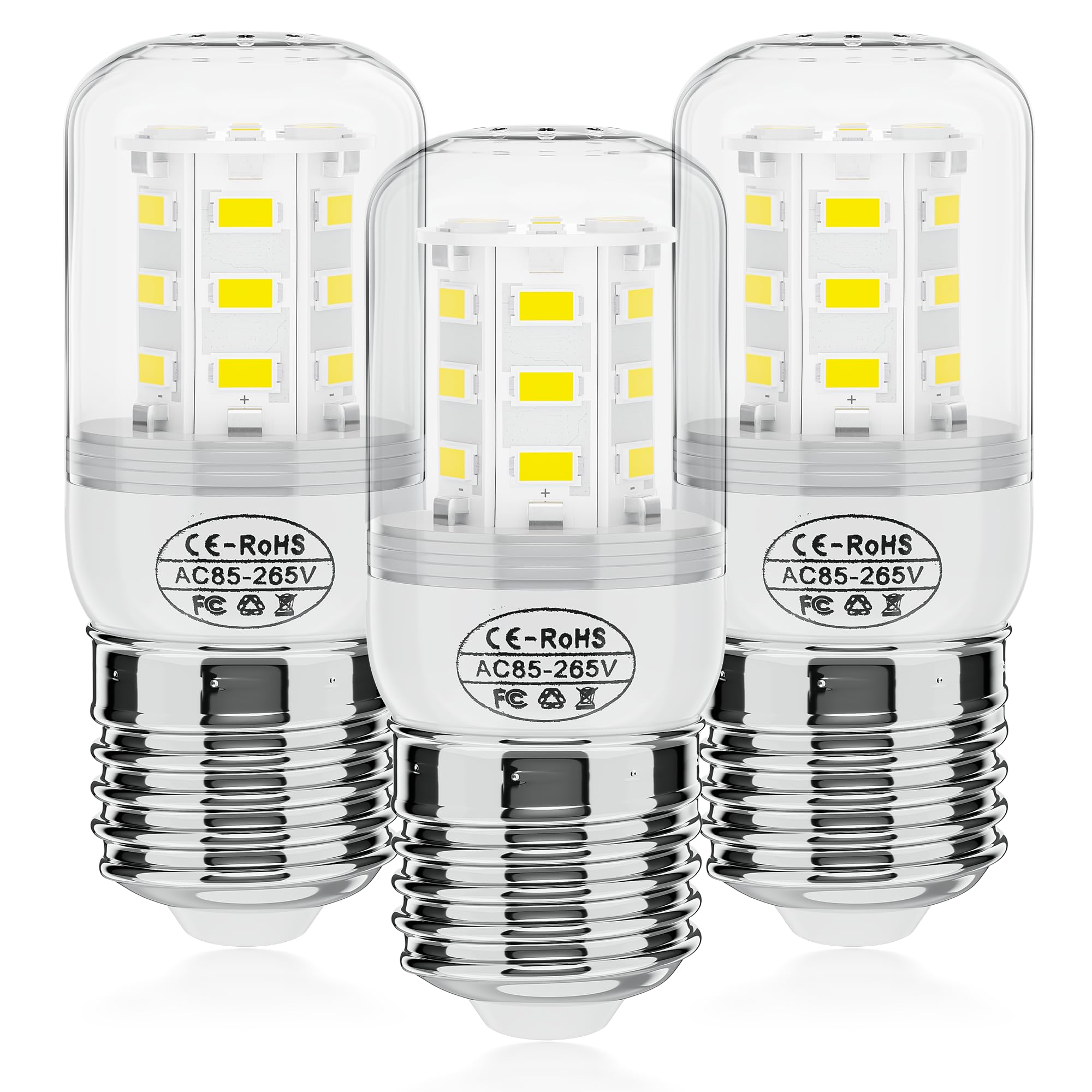 BOGDA Refrigerator LED Light Bulb Replacement - 3.5W E27 2700K, 3-Pack, Fits Frigidaire Kenmore & More