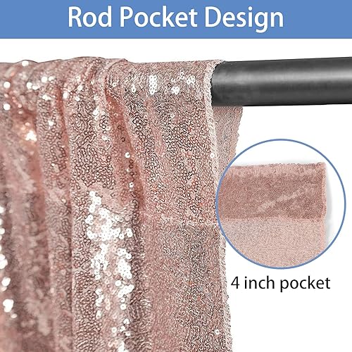 Miniatura 2 de Hahuho - Cortina de fondo de lentejuelas de 2 x 8 pies para fiestas, fondo de fotografía con paños de cortina de purpurina para decorar Navidad,