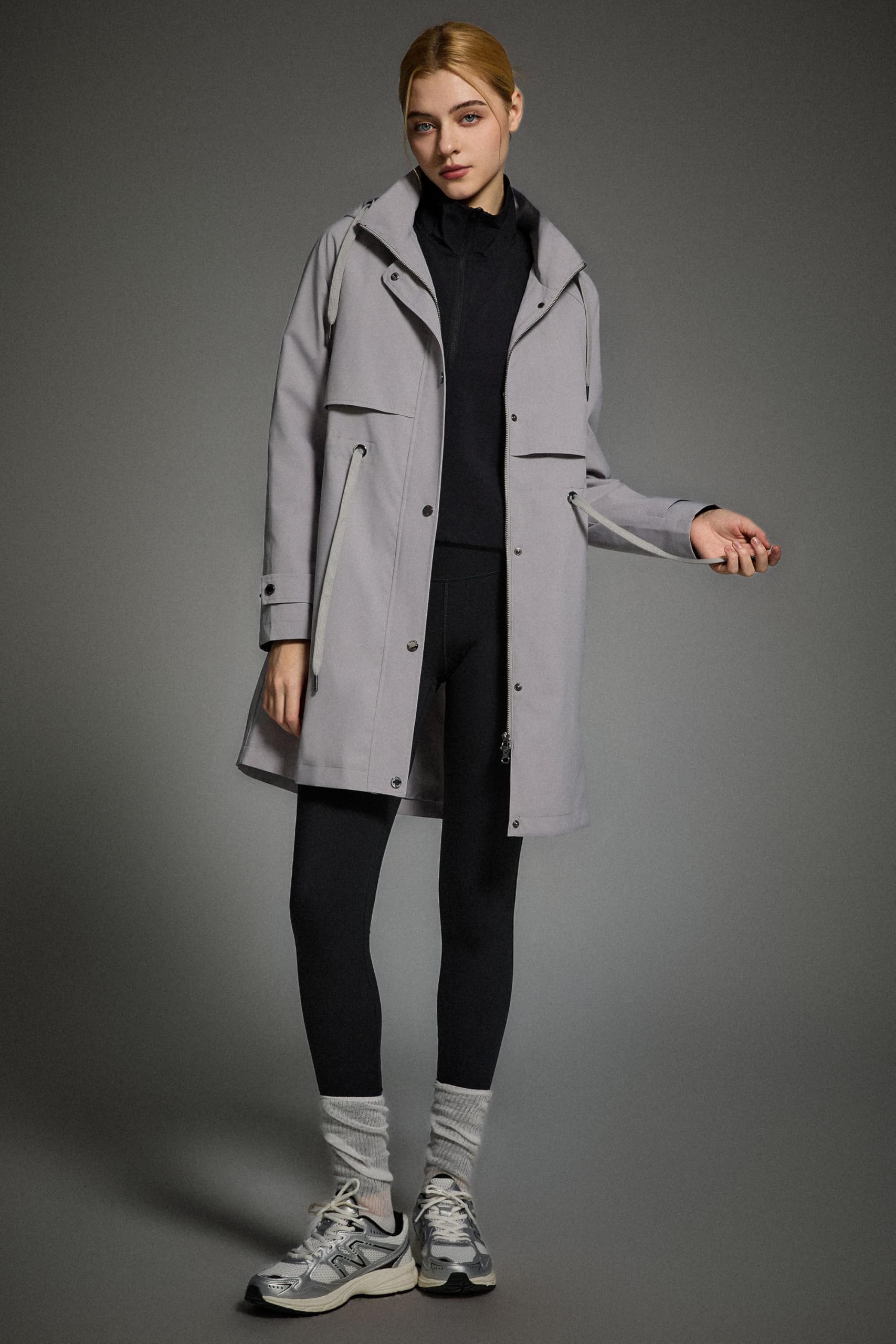 Orolay Chaqueta Cortaviento Larga con Capucha para Mujer Anoraks Activos para Exteriores
