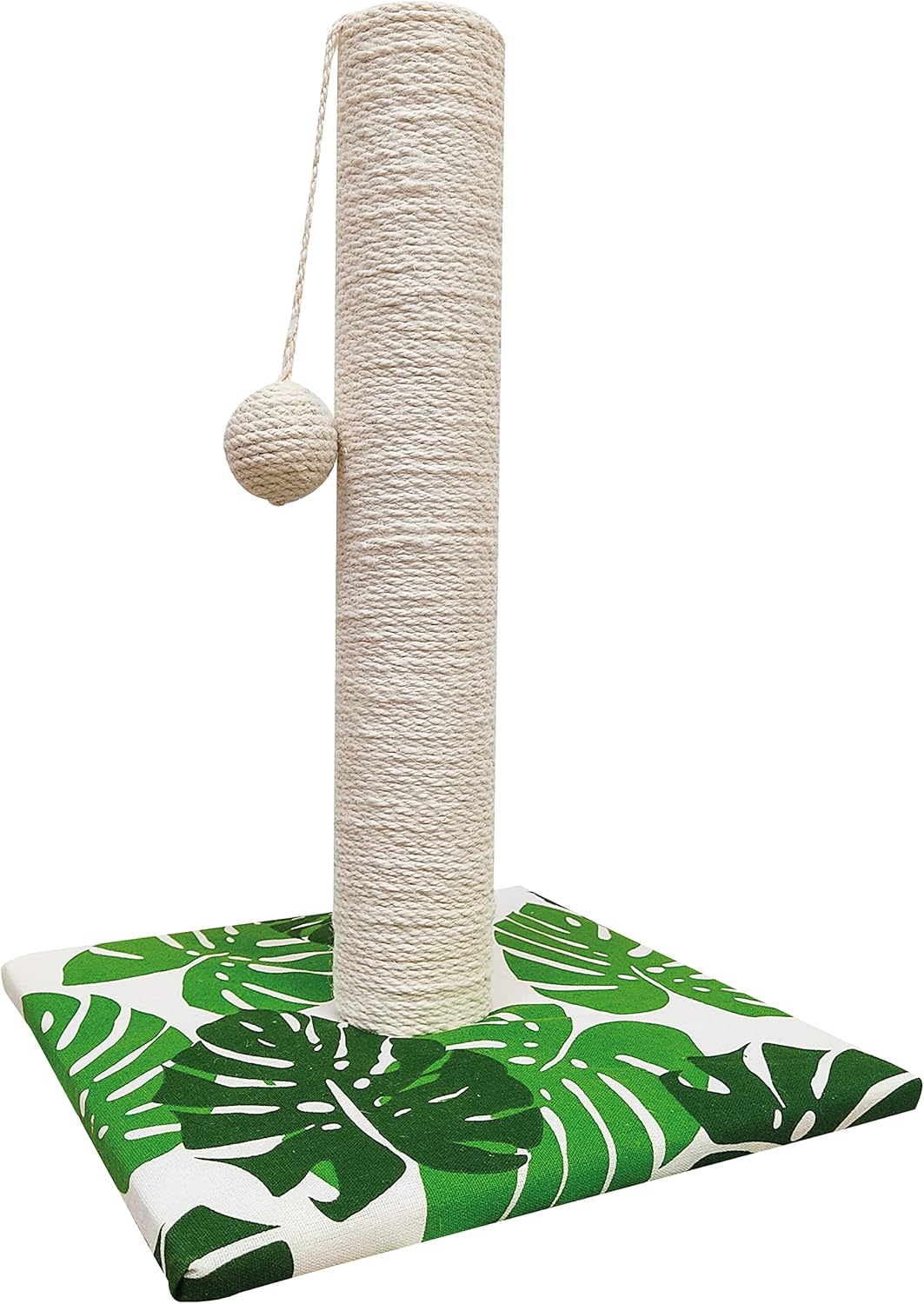 Croci Cat Scratcher Green Leafs Size 30 x 30 x 42 cm with Game