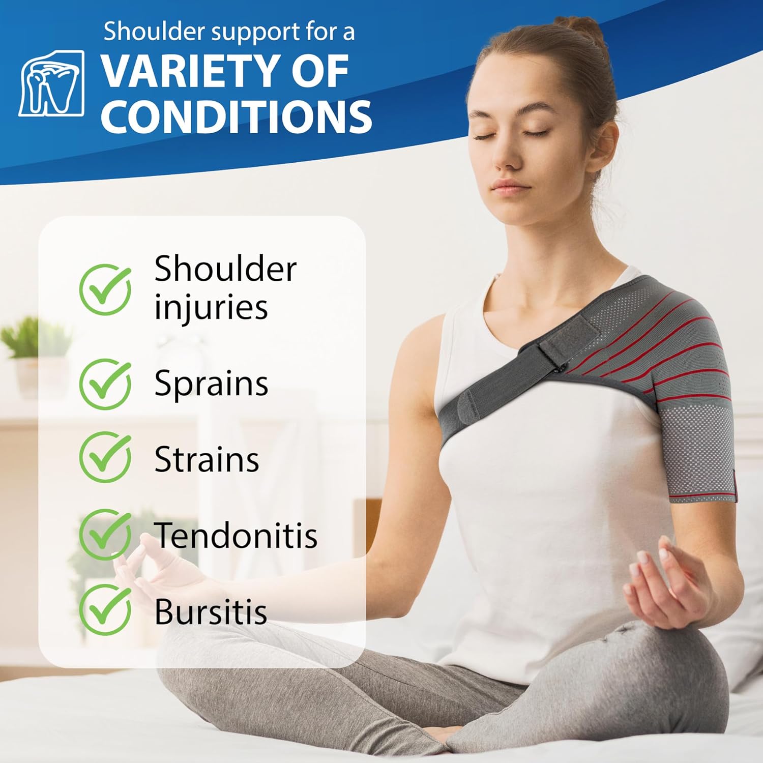 ORTONYX Shoulder Stability Brace Compression Sleeve for Rotator Cuff Support, Injury Prevention, Dislocated AC Joint, Labrum Tear, Frozen Shoulder Pain, Sprain, Soreness, Bursitis/XL