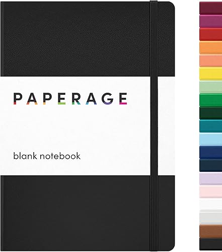 PAPERAGE Cuaderno de diario en blanco, (coral), 160 páginas, mediano de 5.7 x 8 pulgadas, papel grueso de 3.53 ozm, tapa dura