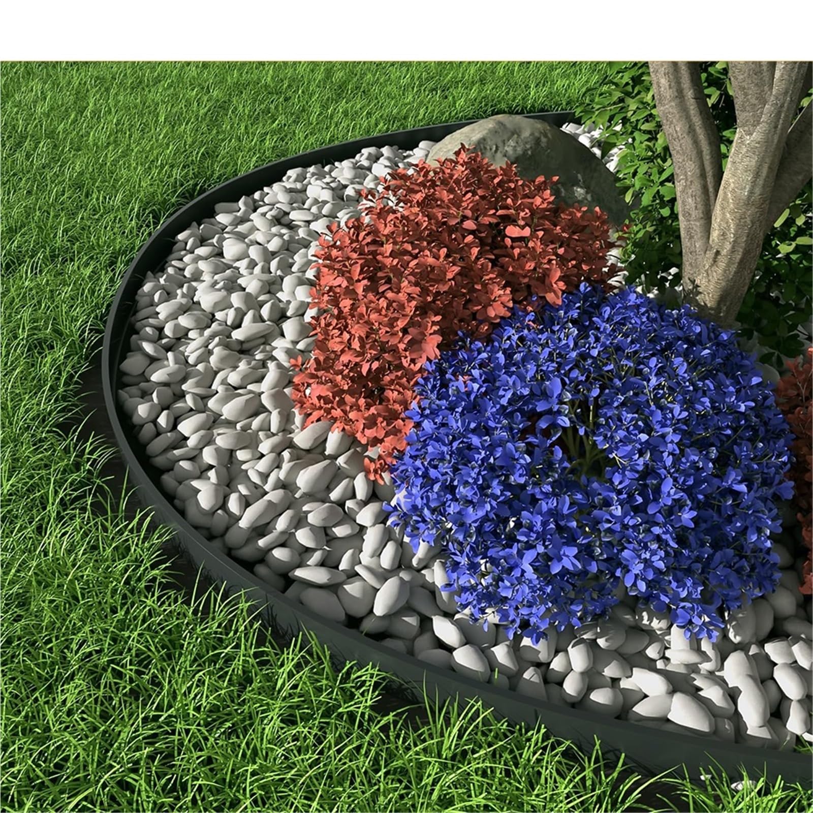 Bordura de Jardín de Plástico Landscape Edging Kit Includes of Lawn and 30 Spikes for Landscaping Flower Gardens and Lawns(Black-10M)