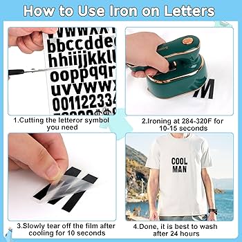 Amazon.co.jp: アイロン接着文字 6シート アイロン接着 文字と数字