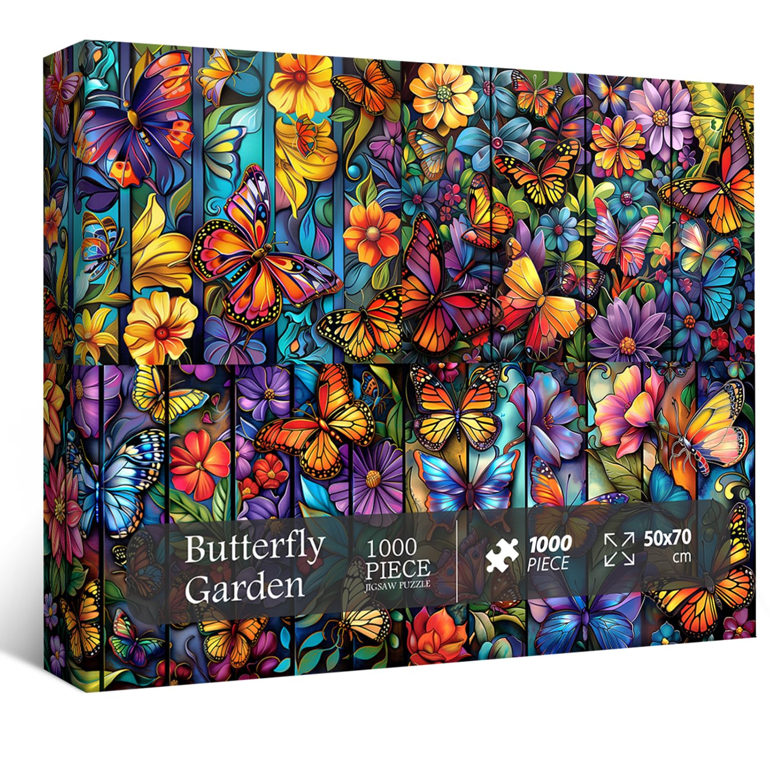 Butterfly Puzzles for Adults 1000 Pieces, Colorful Flowers Butterflies Jigsaw Puzzles, Nature Garden Puzzle as Butterfly Home Decor, Impossible Hard Challenging Animal Puzzle
