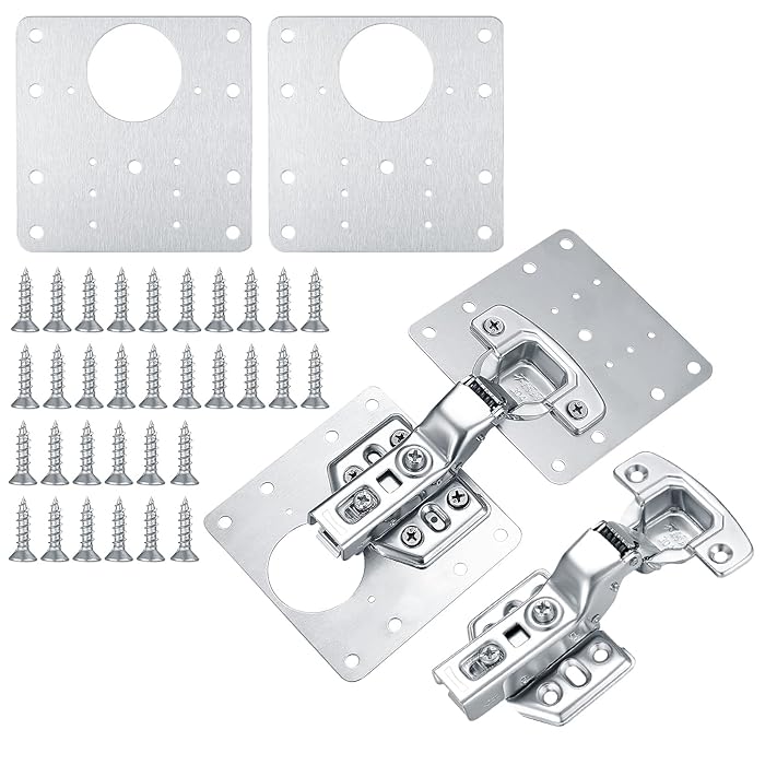 Buy 2 Pcs Kitchen Door Hinges and 4 Pcs Hinge Repair Plates Kit