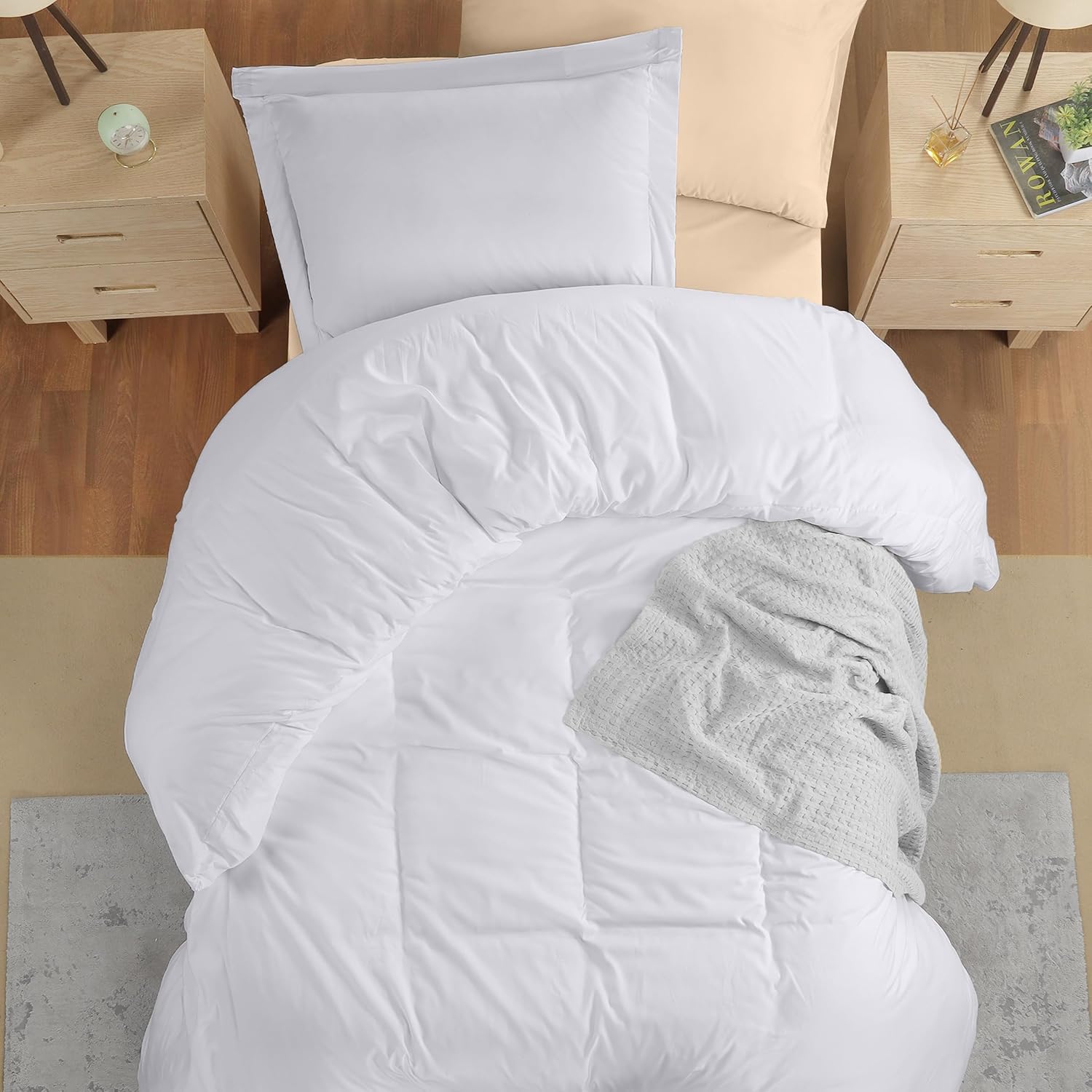 Utopia Bedding Duvet Cover Twin Size - 2 Piece with Zipper Closure - 1 Comforter Cover 68X90 Inches & 1 Pillow Sham 20X26 Inches (Pack of 10, White) Comforter Not Included