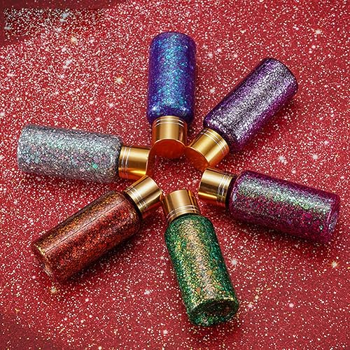 Miniatura 7 de GL-Turelifes Gel corporal con purpurina gruesa de sirena, gel corporal con purpurina camaleón, cosmético para festivales, rostro, cuerpo, cabello,