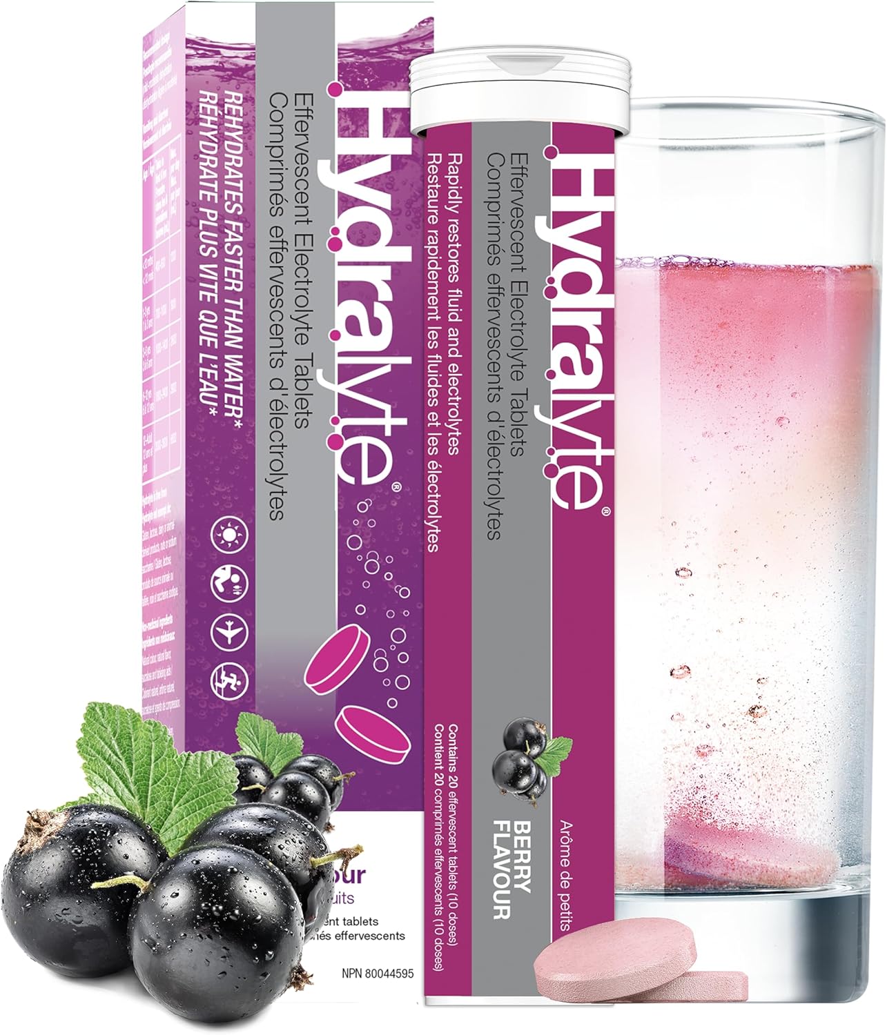 HydraLyte Electrolyte Tablets - Berry Flavoured Electrolytes, Low Sugar ...