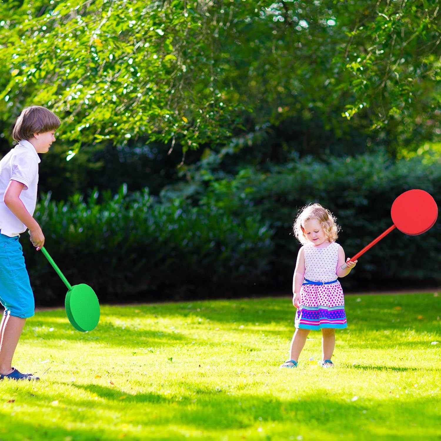 6 Pcs Foam Paddles Paddleball Racket Set Equipment for Kids Elementary School Racquetball Badminton Paddles Backyard Beach Park Activities Agility Training 6 Colors,12"