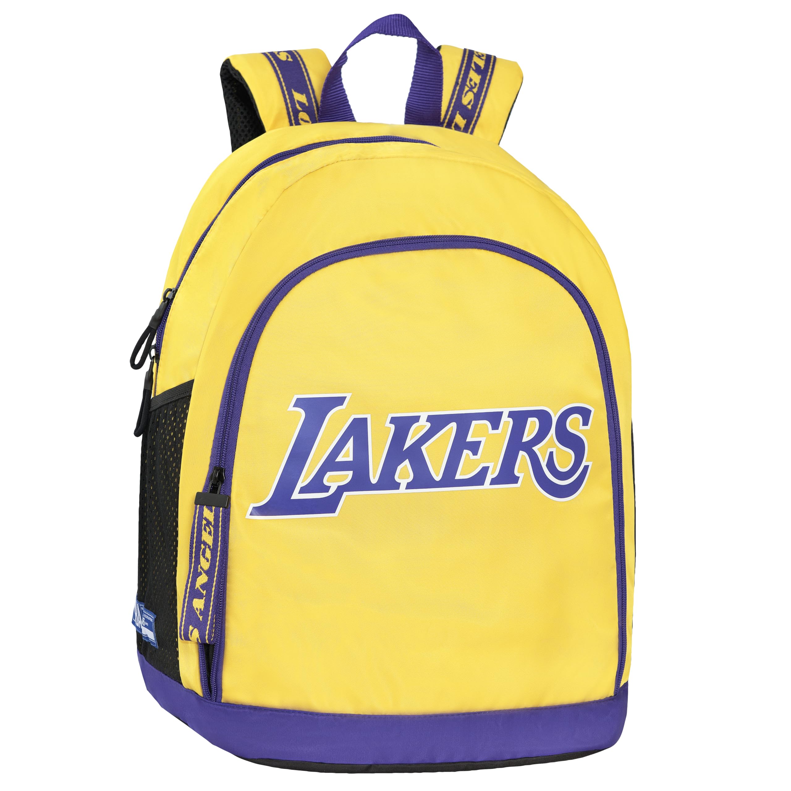 NBA - Zaino Organizzato Ufficiale NBA, Zaino Scuola con Logo Stampato, 2 Ampi Scomparti Principali, Tasche Laterali in Rete, Spallacci Imbottiti e Regolabili, Schienale Termoformato, 30x40hx17 cm