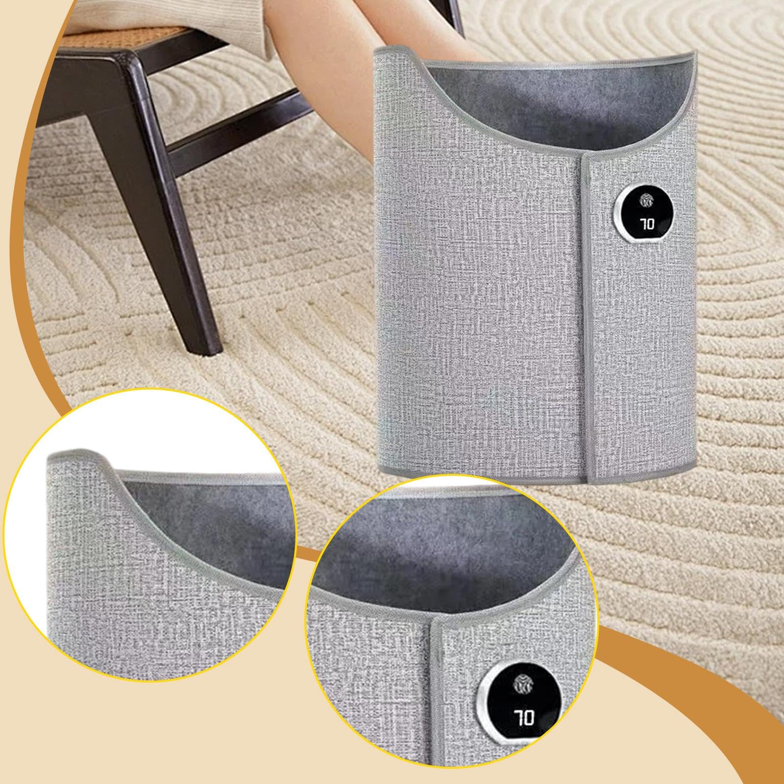 Sharplace Calentador de Piernas Eléctrico Silencioso para Debajo del Escritorio, 5 Ajustes de Temperatura, Comfort Compact, Ideal para Invierno, Hogar, Dormitorio, Oficina, Gris
